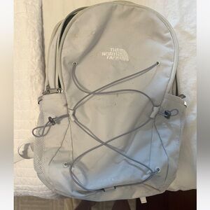 Gray white north face backpack!!!!